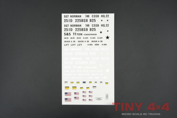 US Military Decals for Orlandoo 1/35 1/32